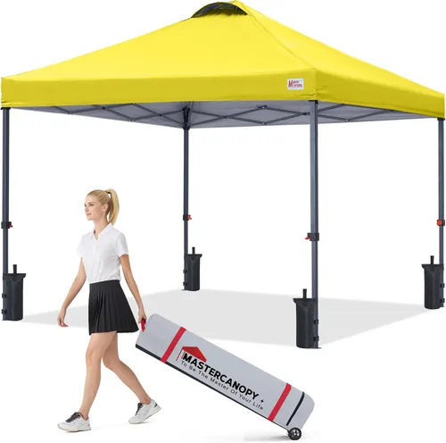 Vista 26 de MASTERCANOPY Tienda de campaña desplegable duradera de 8 x 8 con bolsa Blanco