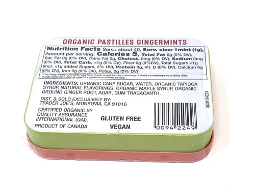 Vista 4 de Gingermints USDA Pastillas orgánicas sin gluten veganas en total 6 paquetes