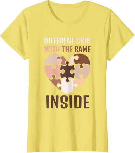 Vista 30 de Camiseta con texto en inglés "Black History Month Different Skin With The Same Love Inside