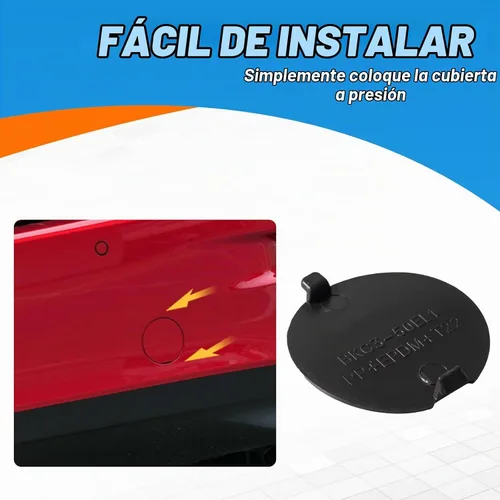 Vista 6 de Cobertura del gancho de remolque del parachoques trasero Tapa del ojo de remolque Compatible con Mazda 3 Axela 2014 2015 2016 2017 2018 Gris Lado