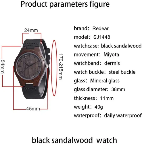 Vista 6 de Reloj de madera con foto o mensaje grabado de doble cara para regalo.