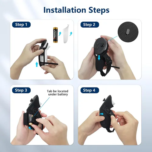 Vista 7 de AMVR Upgraded Controller Grips Cover Compatible with MetaOculus Quest 3 Accessories, with Battery Opening Cover and Knuckle Straps Protector(Not for