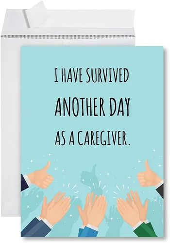 Vista 24 de Andaz Press National Caregivers Day - Tarjeta jumbo con sobre, tarjeta de felicitación en blanco de 8.5 x 11 pulgadas con sobre, tarjeta