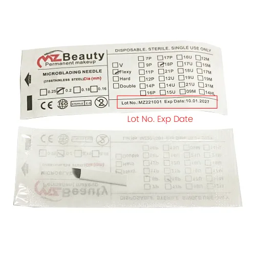 Vista 4 de Dia 0.008 in 12U Nano cuchillas microblading agujas MZ BEAUTY tatuaje aguja 50pcs
