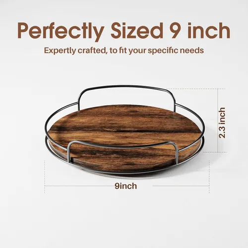 Vista 3 de LAMU Organizador Lazy Susan, Plato Giratorio Lazy Susan de 9 Pulgadas para Gabinete, Superficie de Mesa, Cocina, Encimera, Baño, Despensa