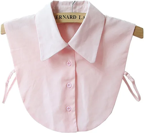 Vista 5 de 3 piezas de cuello falso desmontable Dickey cuello blusa media camisas falso cuello para mujeres niñas azul marino rosa, rosado, azul, azul marino