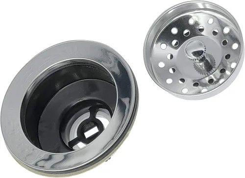 Vista 4 de Colador de cesta de 4 pulgadas para fregadero de cocina de acero con base de ABS y montaje de colador extraíble, para fregadero de cocina estándar