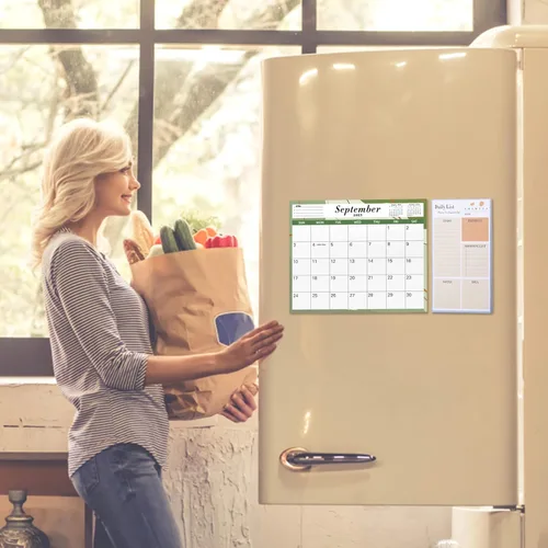 Vista 4 de Calendario magnético para nevera, calendario de refrigerador de 10 x 8 pulgadas de octubre de 2022 a diciembre de 2023 con notas adhesivas