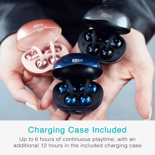 Vista 5 de MEE audio Pebbles Air Open Ear True Wireless - Auriculares Bluetooth 5.3 ligeros con micrófono y reducción de ruido de llamadas para gimnasio