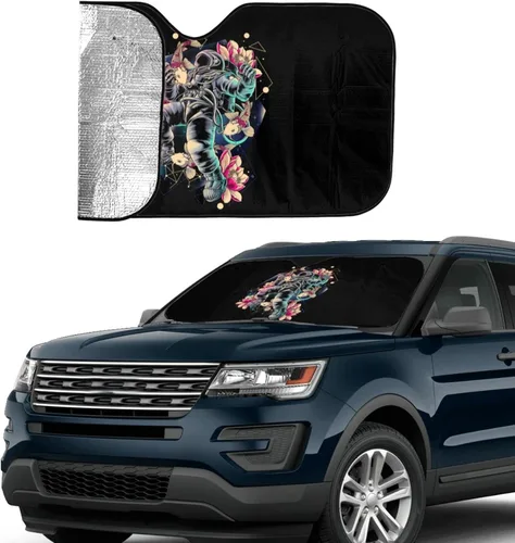 Vista 4 de Flower Koi - Protector de visera solar para astronauta de espacio profundo, bloquea los rayos UV que se mantienen frescos para la mayoría
