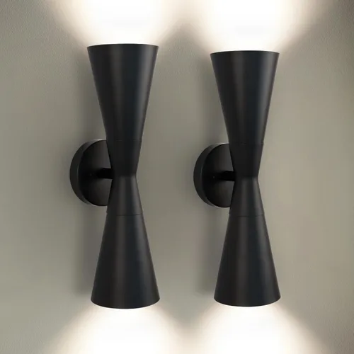 Vista 19 de Aplique de pared para baño, apliques modernos negros de 13 pulgadas, decoración de pared, accesorios de pared interiores para sala de estar