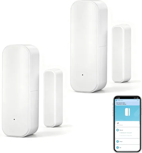 Vista 9 de Detector de ventana con sensor de puerta WiFi: sensor de contacto inteligente de ventana, detector magnético inalámbrico de puerta abierta