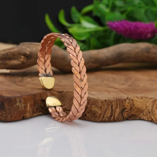 Vista 14 de Handmade Elegant Copper Bracelet for Women - Pure Copper Bracelet for Pain Relief and Stress Relief - Adjustable Entwisted Copper Bracelet to Fit