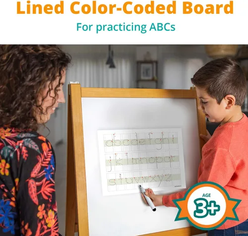 Vista 3 de Channie's Pizarra magnética de borrado en seco de escritura visual a mano, tablero de letras jumbo con bloques grandes para alfabetos ordenados