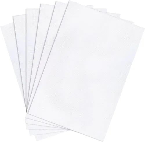 Vista 9 de Caydo 6 piezas de tela Aida de 14 hilos negra, tela de algodón para punto de cruz y bordado para labores de aguja, manualidades DIY, 12 por 18