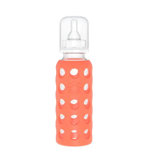 Vista 11 de Lifefactory Biberón de vidrio con pezón de etapa 1 y melón protector de silicona, 4 onzas
