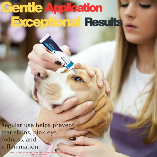 Vista 5 de Vetromycin pomada oftálmica para mascotas para perros y gatos 1/8 oz /5gr, 1 tubo - Cuidado ocular diario suave, aplicación tópica fácil