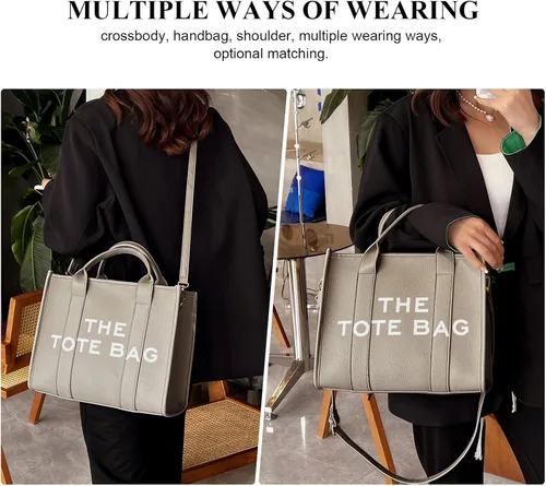Vista 3 de JQAliMOVV The Tote Bags para mujer Bolso grande de cuero de moda, bolso de mano de viaje de moda, bolso cruzado de hombro con asa superior