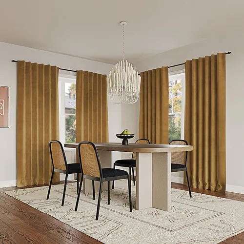 Vista 6 de Sun Zero Hampshire - Cortina térmica de terciopelo con reducción de ruido, pestañas traseras, 100% opacas, 50" x 84", dorado