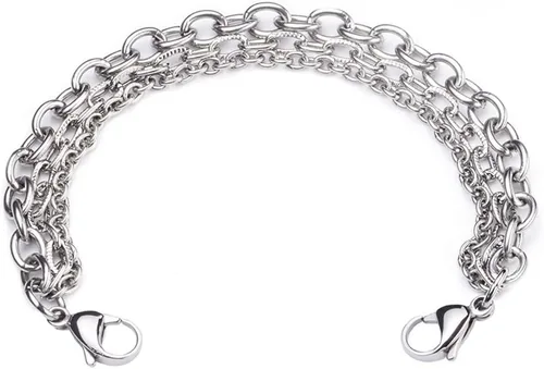 Vista 10 de LinnaLove Cadena intercambiable de acero inoxidable para pulseras de identificación de alerta médica para mujeres y hombres, No es una piedra