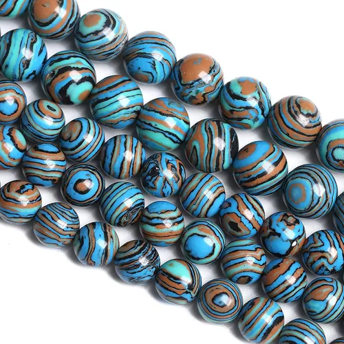 Vista 41 de 60 cuentas sueltas de piedra natural de turquesa africana de 0.236 pulgadas (6 mm) para hacer joyas, pulseras de bricolaje