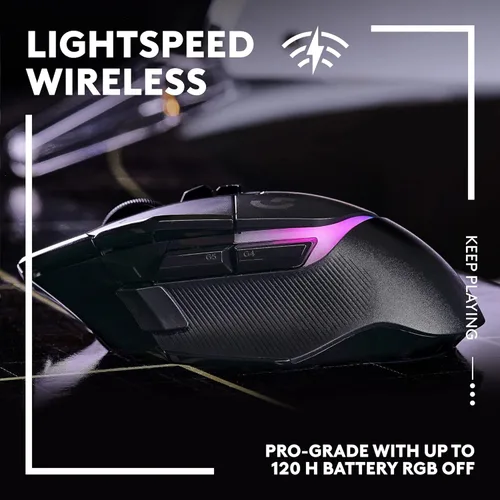 Vista 3 de Logitech G 502 X Plus Lightspeed - Mouse óptico inalámbrico con interruptores híbridos LIGHTFORCE, LIGHTSYNC RGB, sensor de juegos Hero 25K