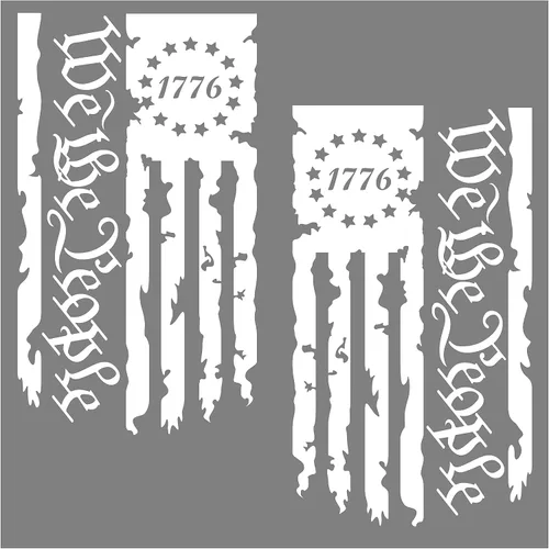 Vista 18 de We The People Betsy Ross Flag 1776 - Calcomanía de vinilo para puerta trasera de camión, 2 unidades, calcomanías de preámbulo de la Constitución