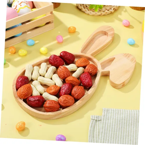 Vista 7 de Cabilock Tabla de cortar de conejo de Pascua, tabla de cortar de cocina, plato de conejo en forma de queso, postre, bandeja para servir charcutería