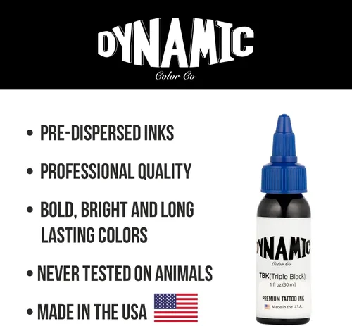 Vista 5 de Dynamic Color Co Botella de tinta negra triple 1oz Sterilized and lot-numbered for full traceability; established American brand trusted by