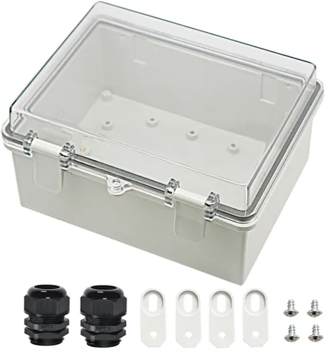 Vista 11 de Zulkit Caja de conexiones plástico ABS a prueba de polvo impermeable IP65 cajas eléctricas universales con carcasa de bisagra para exteriores