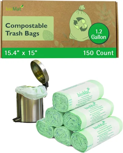 Vista 26 de bioMat Bolsas compostables de desechos de alimentos de 2.6 galones, 125