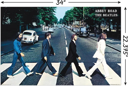 Vista 2 de Trends International Beatles-Abbey Road - Póster de pared, 22.375 x 34 pulgadas, versión sin marco, dormitorio