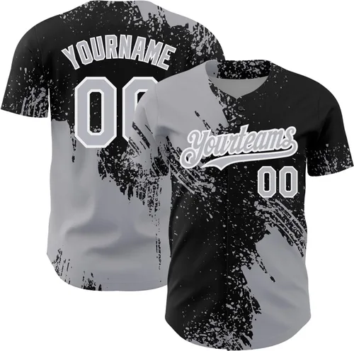 Vista 32 de Camiseta de béisbol personalizada con patrón de cepillo de béisbol, camisas de béisbol personalizadas, uniforme deportivo, número de nombre cosido