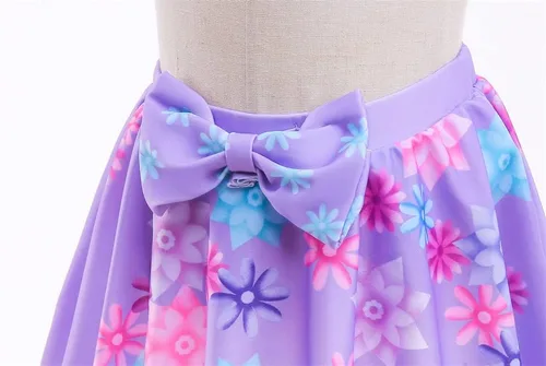 Vista 4 de Traje de baño Mirabel para niñas pequeñas, vestido de Isabella, disfraz de Louisa, conjunto mágico para la familia, traje de baño de princesa