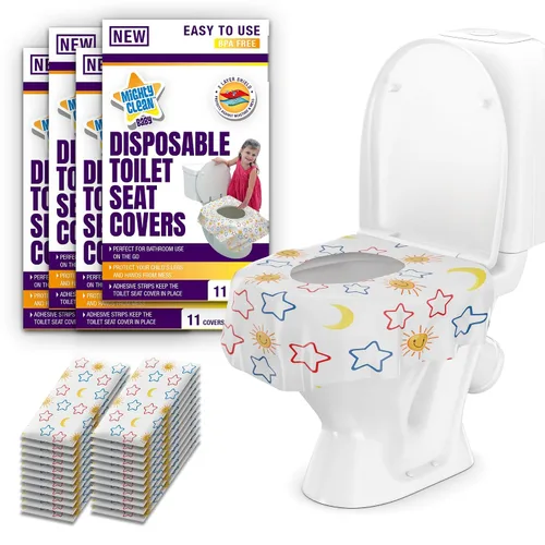 Vista 7 de Mighty Clean Baby Paquete de 22 fundas desechables para asiento de inodoro, tamaño XL, impermeables, para niños pequeños, niños y adultos, viajes