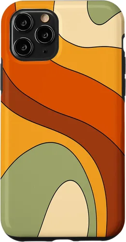 Vista 29 de Retro Liquid Swirl Rainbow 70s Aesthetic Boho Burnt Orange Case for iPhone 17