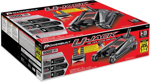 Vista 7 de Powerbuilt 620516 Gato para garaje U-Jack de 2 toneladas, capacidad de carga de 3000 libras, rango de elevación: de 4-1/2 pulgadas a 18-3/4