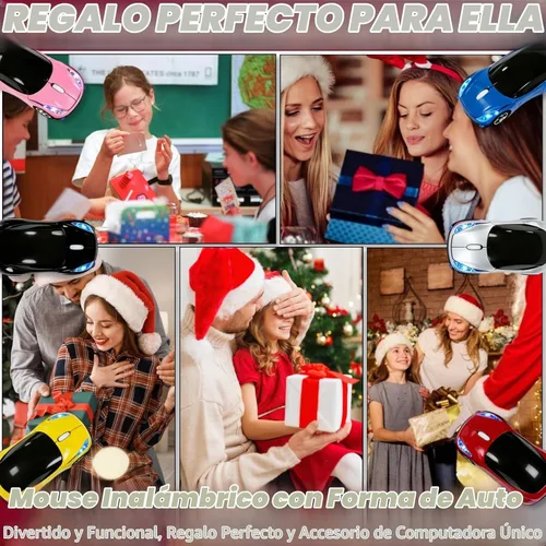 Vista 5 de Ratón inalámbrico negro, mini mouse para computadora de automóvil, 1600DPI 2.4G con receptor USB, mouse ergonómico para computadora portátil, PC