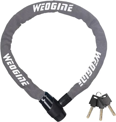 Vista 13 de Candado de cadena para bicicleta, candado de cadena de bicicleta antirrobo resistente, candados de seguridad de bicicleta de 2.72 pies con 3 llaves