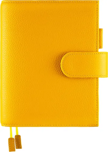 Vista 9 de A5 Funda de cuero para planificador de Hobonichi Cousin, Stalogy, Midori, Leuchtturm1917, y más - con presilla para bolígrafo, ranuras para Negro
