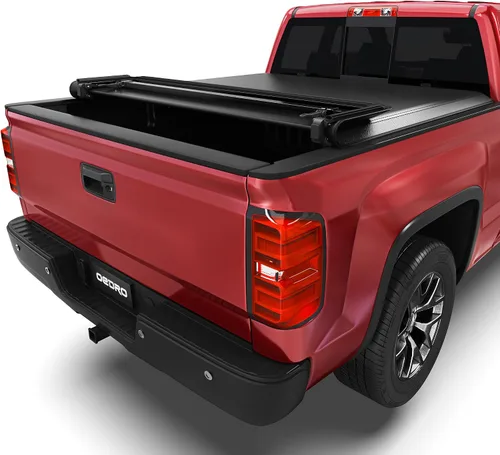 Vista 23 de OEDRO FRP Cubierta Tonneau Rígida de Triple Pliegue Compatible con Chevy Silverado 1500 y GMC Sierra 1500 2007-2013 Nuevo Estilo de Carrocería Cama