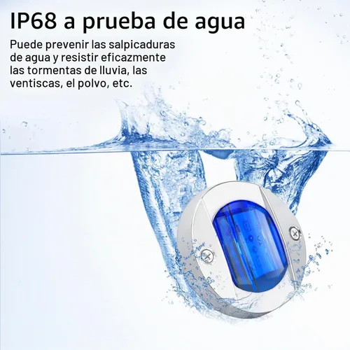 Vista 3 de ALFU 4 luces LED azules de 12 V para navegación y cortesía, luces de popa de barco y anclaje redondas impermeables para pesca nocturna y yate Azul