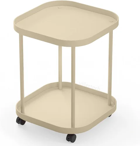 Vista 13 de Mesa auxiliar con ruedas Villertech, mesa auxiliar de sala de estar, mesa auxiliar de sofá móvil de plástico, mesa auxiliar pequeña, mesita de noche