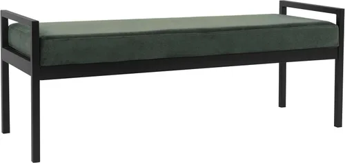 Vista 11 de HomePop Banco de metal moderno Banco para sala de estar y dormitorio Muebles decorativos para el hogar - Brown Boucle