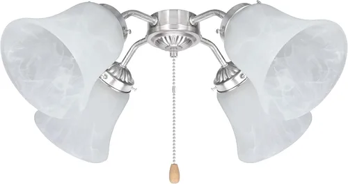 Vista 3 de Aspen Creative 23030-4 Pantalla de Vidrio para Ventilador de Techo Transicional de Alabastro en Forma de Campana con Accesorio de 2-1/8", 4-3/4