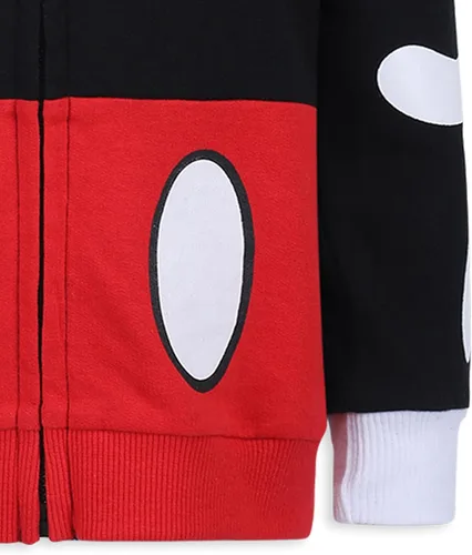 Vista 5 de Disney Sudadera con capucha de Mickey Mouse con cremallera para niños pequeños y bebés, color negro
