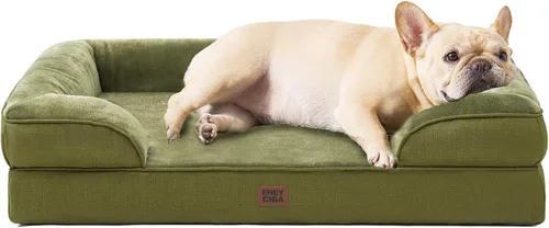 Vista 60 de EHEYCIGA – Cama ortopédica impermeable para perros pequeños, de espuma viscoelástica tipo caja de huevos, con bordes elevados y base antideslizante
