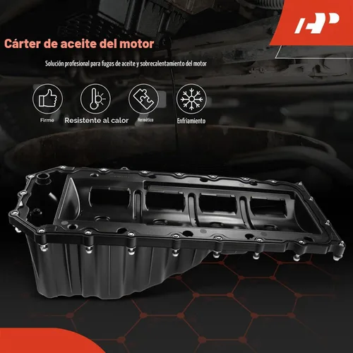 Vista 3 de A-Premium Cárter de aceite del motor con tapón de drenaje y pernos