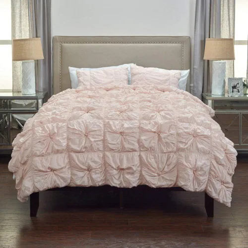 Vista 7 de Rizzy Home BT1392 Edredón de poliéster 106 x 92 pulgadas sólido rosa