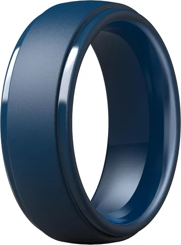 Vista 38 de ThunderFit Anillos de silicona para hombres, bandas de boda de goma con Pack A: Negro carbón